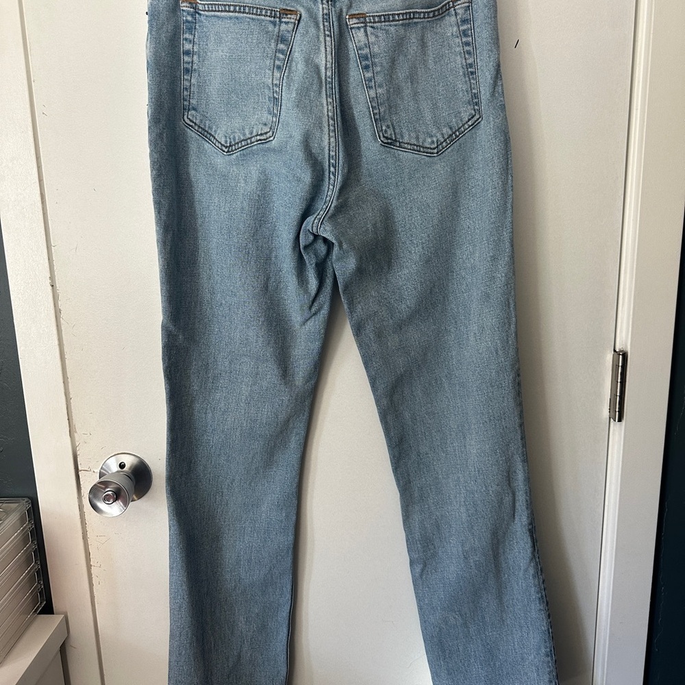 Abercrombie & Fitch Light Blue High-Rise Slim Straight Women's Jeans Size 28 - Picture 6 of 7